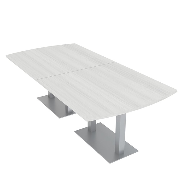 45 in W, 96 in L, 29 in H, Engineered Wood Top, White